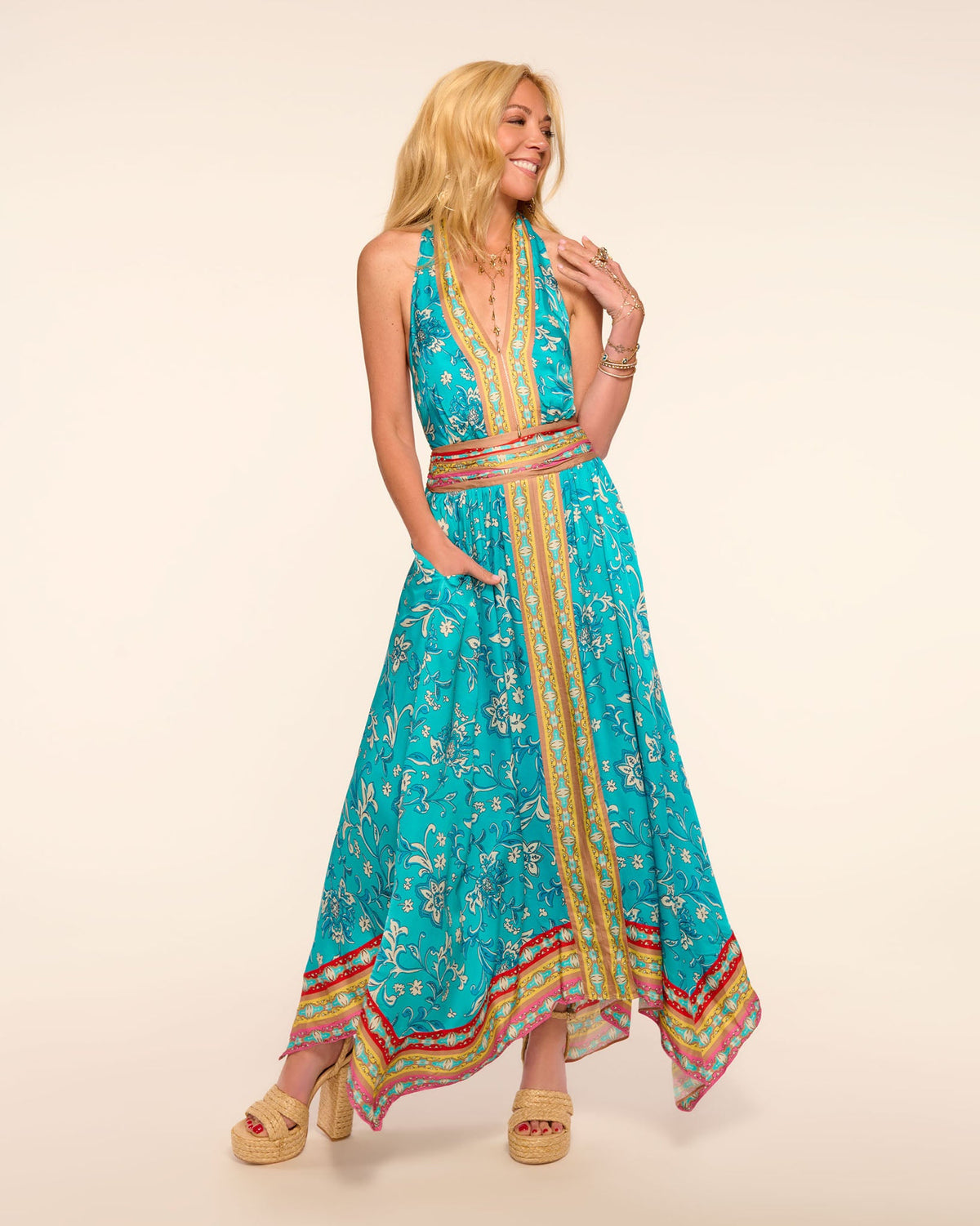 Handkerchief Hem Jungle Dress
