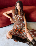 Retro Print Blouson Dress