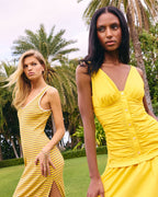 Sleek Side Slit Ribbed Knit Dress