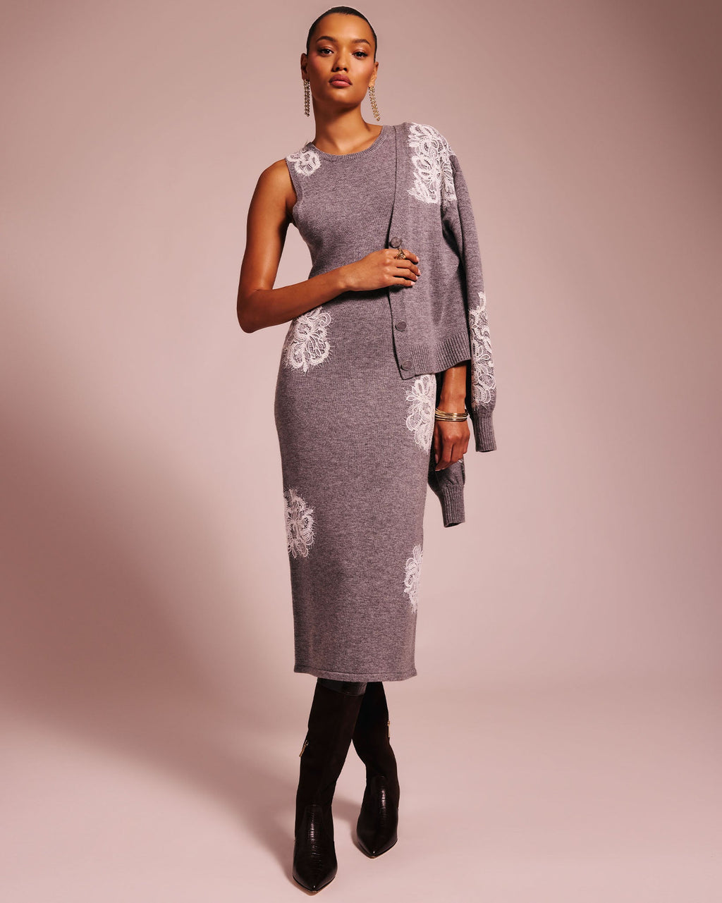 Sleeveless Stretchy Lace Dress