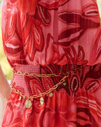 Tropical Tiered Evening Dress