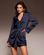 Alluring Ruched Satin Evening Dress