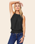 ‌Organic Pleated Sleeveless Top