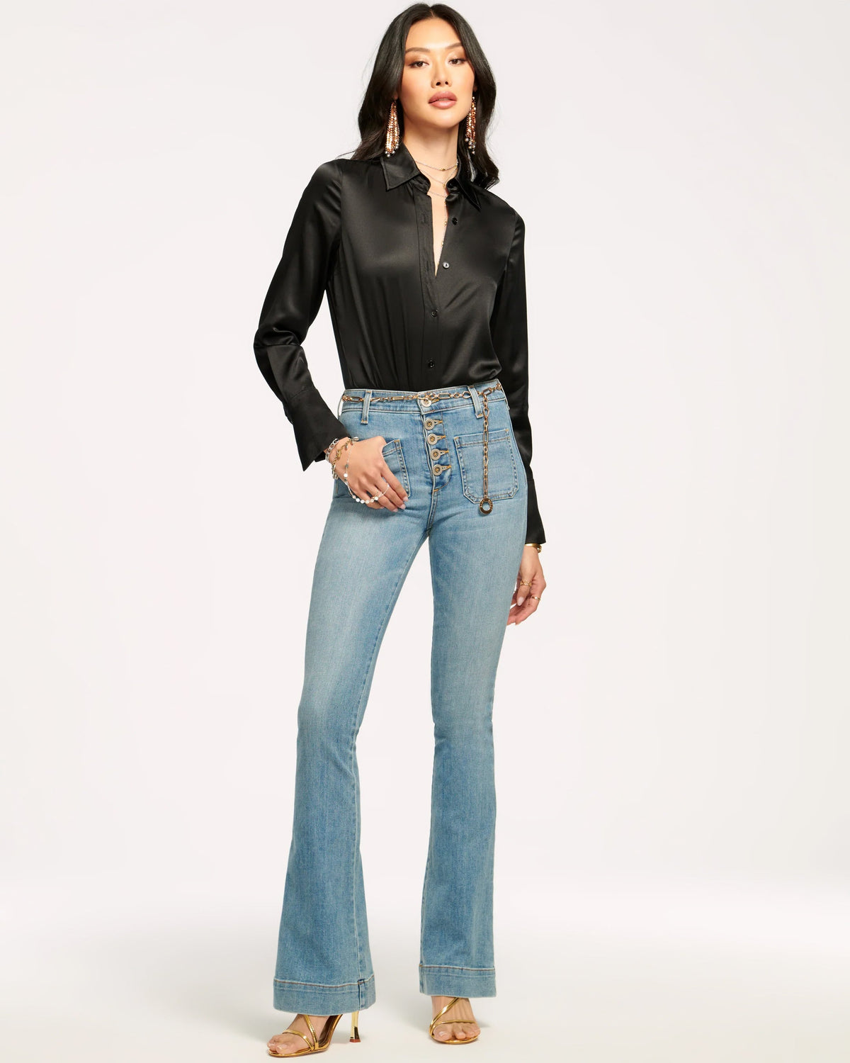 Retro Disco Stretch Flare Jeans