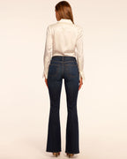 Sailor-Button Slim-Fit Flare Jean for Effortless Length
