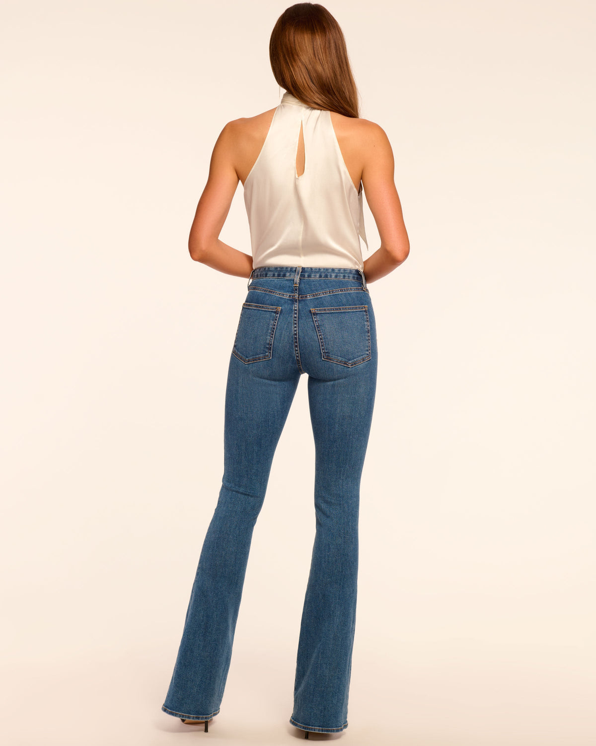 Sailor-Button Slim-Fit Flare Jean for Effortless Length