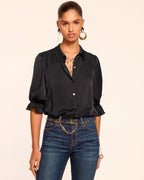 High Collar Satin Bodysuit for Date Night