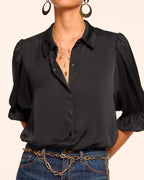 High Collar Satin Bodysuit for Date Night