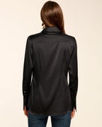 Comfortable Slim-Fitting Stretch Charmeuse Top