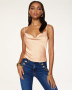 Copper Adjustable Straps Satin Top