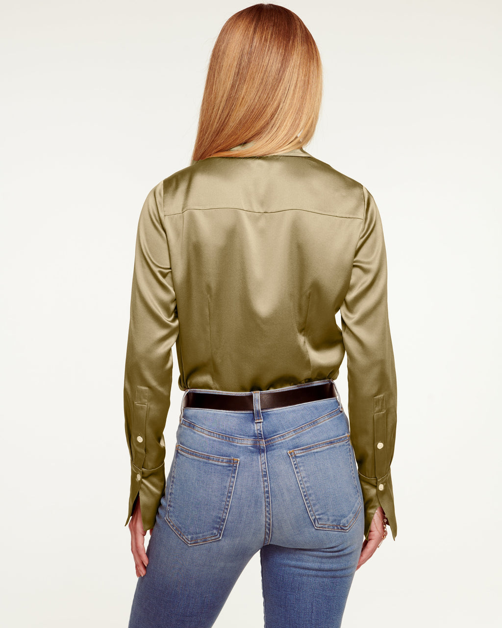 Comfortable Slim-Fitting Stretch Charmeuse Top