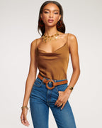 Copper Adjustable Straps Satin Top