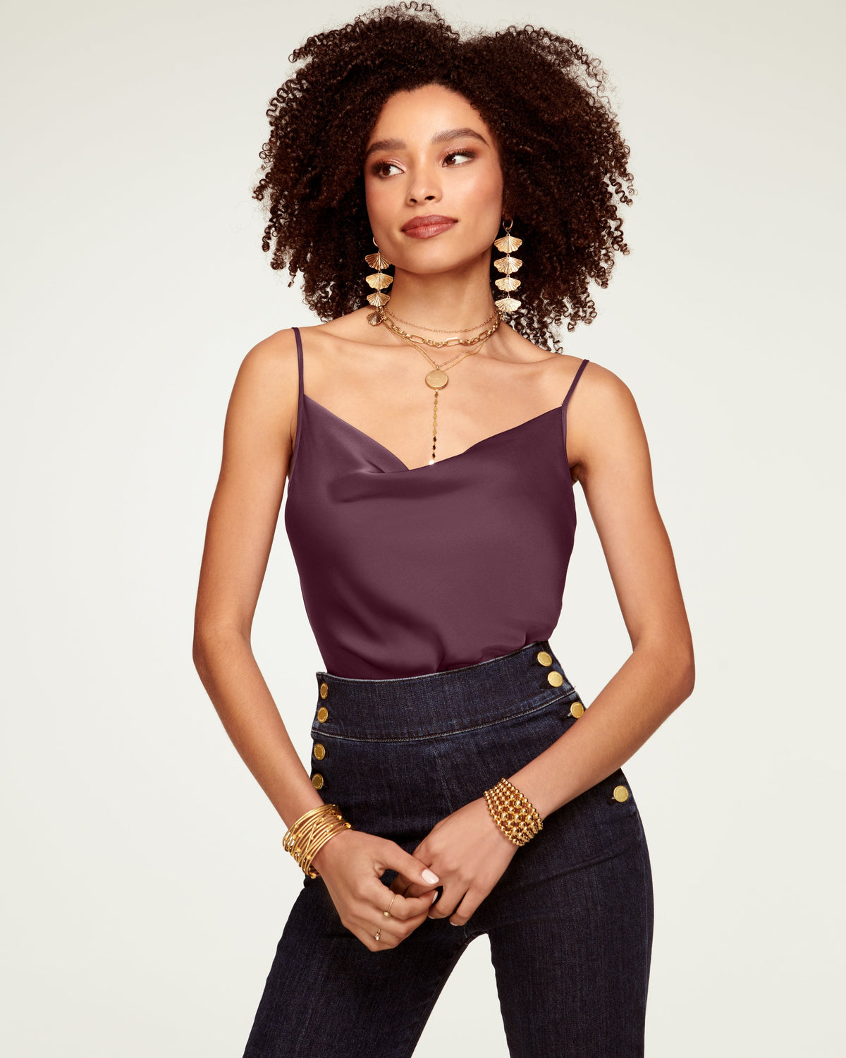 Copper Adjustable Straps Satin Top