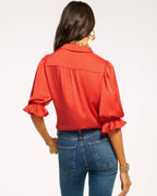High Collar Satin Bodysuit for Date Night