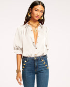 High Collar Satin Bodysuit for Date Night