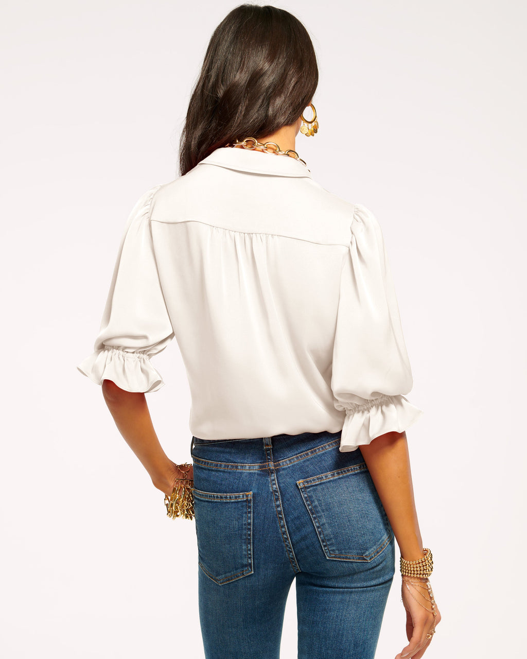 High Collar Satin Bodysuit for Date Night