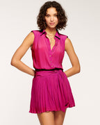 Polished Collar Sleeveless Dress