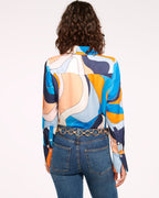 Elevated Silky Button-Up Blouse with Stretch