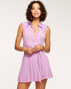 Polished Collar Sleeveless Dress