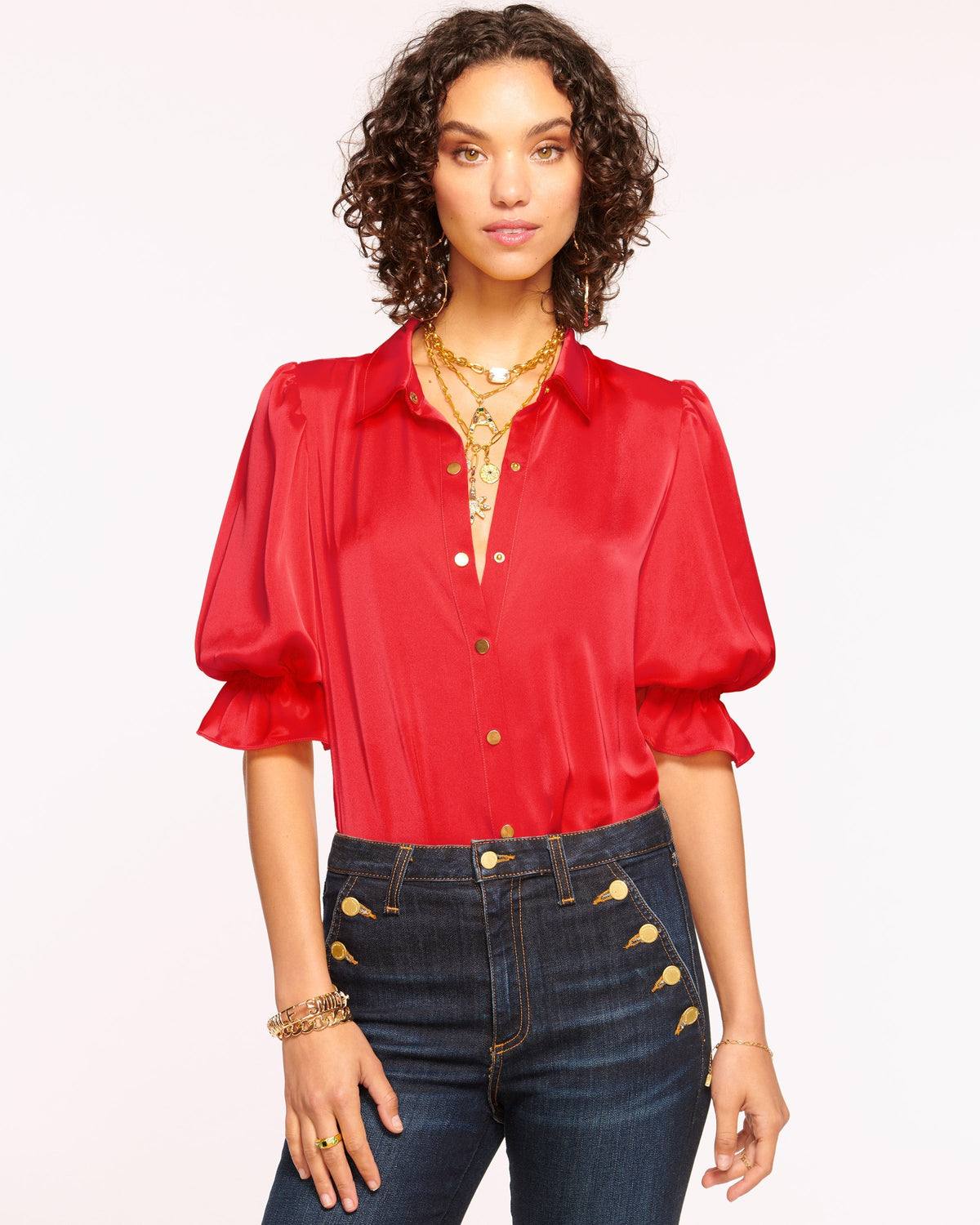 High Collar Satin Bodysuit for Date Night
