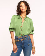 High Collar Satin Bodysuit for Date Night