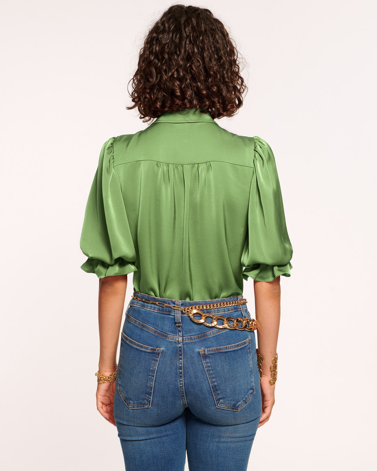 High Collar Satin Bodysuit for Date Night