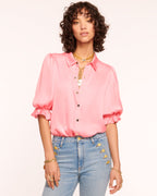 High Collar Satin Bodysuit for Date Night