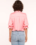 High Collar Satin Bodysuit for Date Night