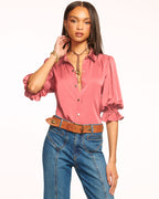 High Collar Satin Bodysuit for Date Night