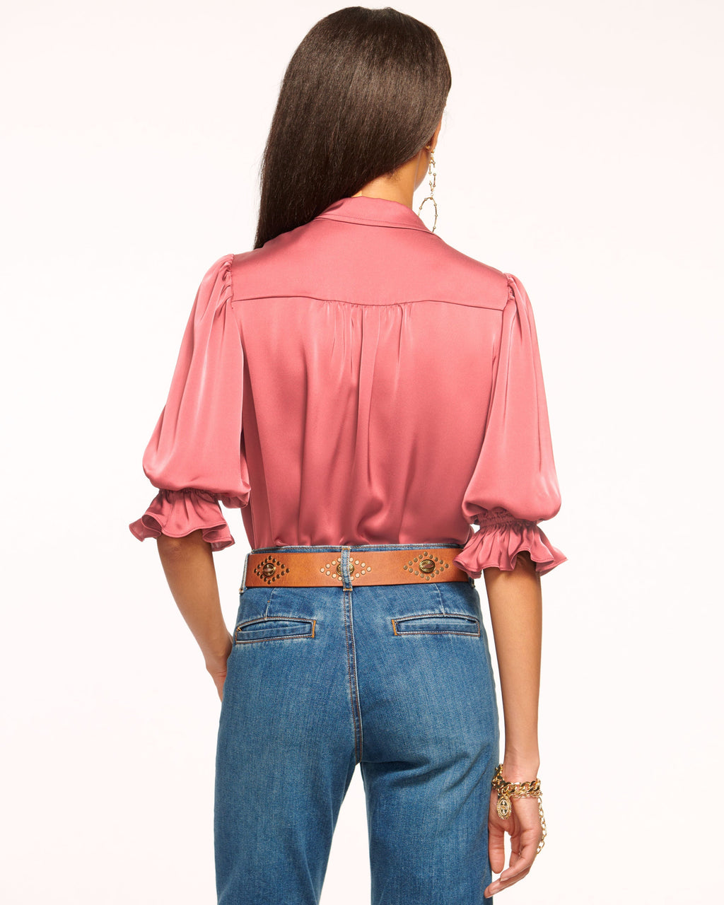High Collar Satin Bodysuit for Date Night