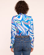 Elevated Silky Button-Up Blouse with Stretch