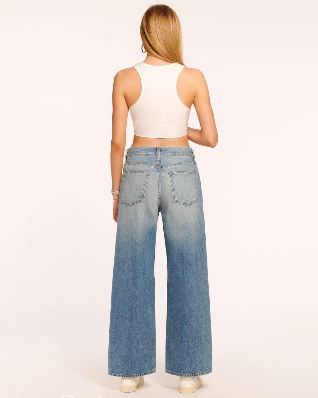 ‌Low-Rise Relaxed Denim for Sneaker Showcase