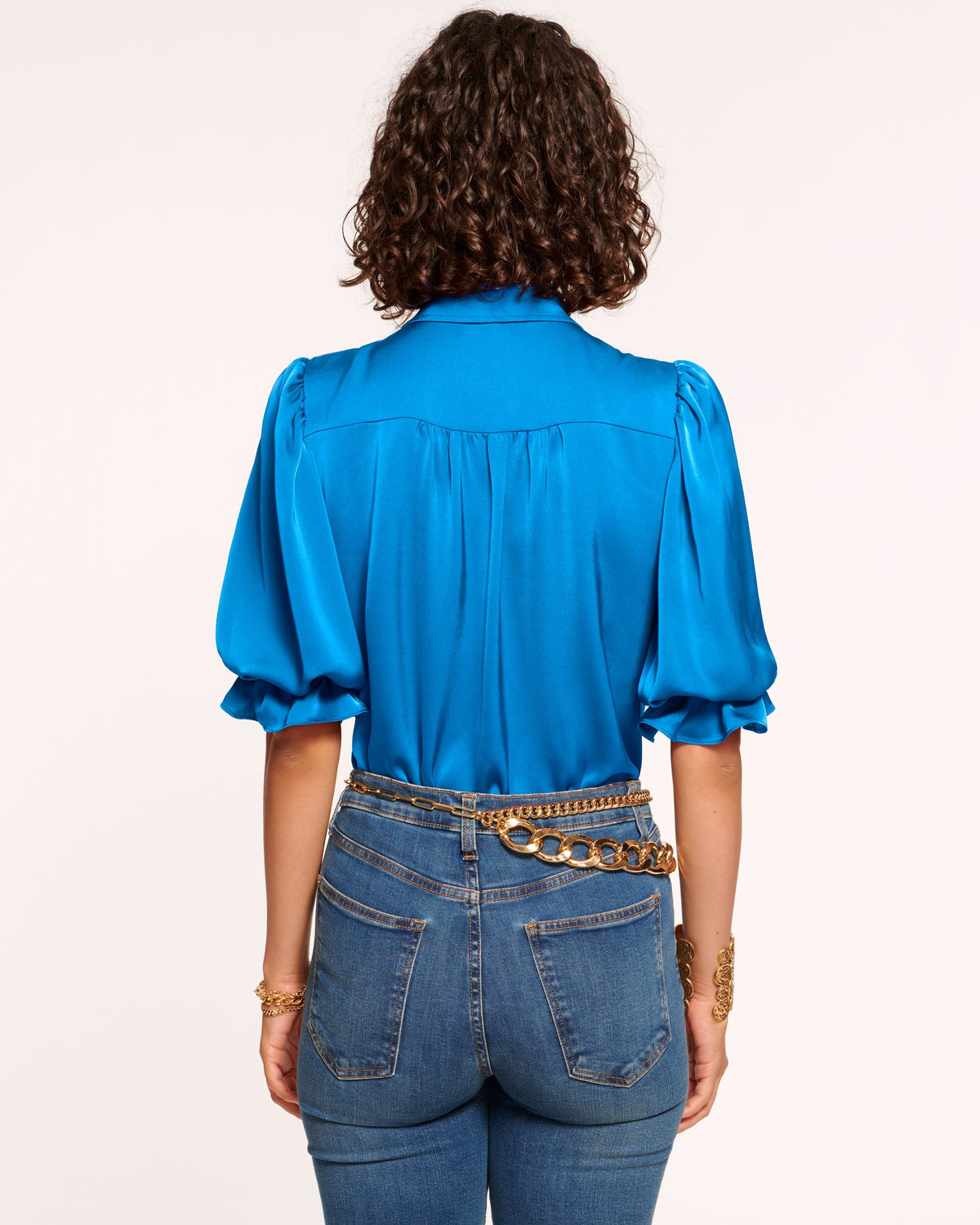High Collar Satin Bodysuit for Date Night