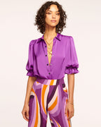 High Collar Satin Bodysuit for Date Night