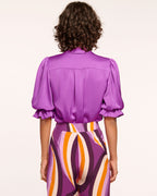 High Collar Satin Bodysuit for Date Night