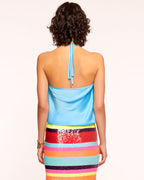 Satin Cowl Halter Top