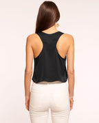 Satin Racerback Top with Scoop Neck for Effortless Jewelry Showcase