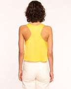 Satin Racerback Top with Scoop Neck for Effortless Jewelry Showcase