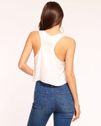 Satin Racerback Top with Scoop Neck for Effortless Jewelry Showcase