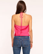 Satin Cowl Halter Top