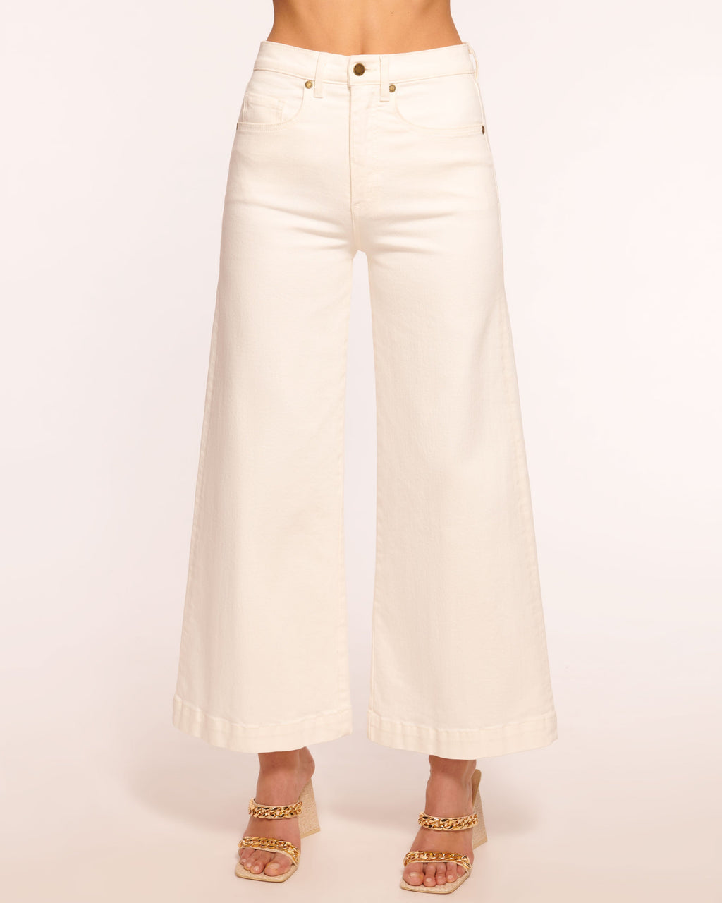 High-Waisted Wide Leg Crop Jeans