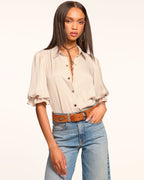 High Collar Satin Bodysuit for Date Night