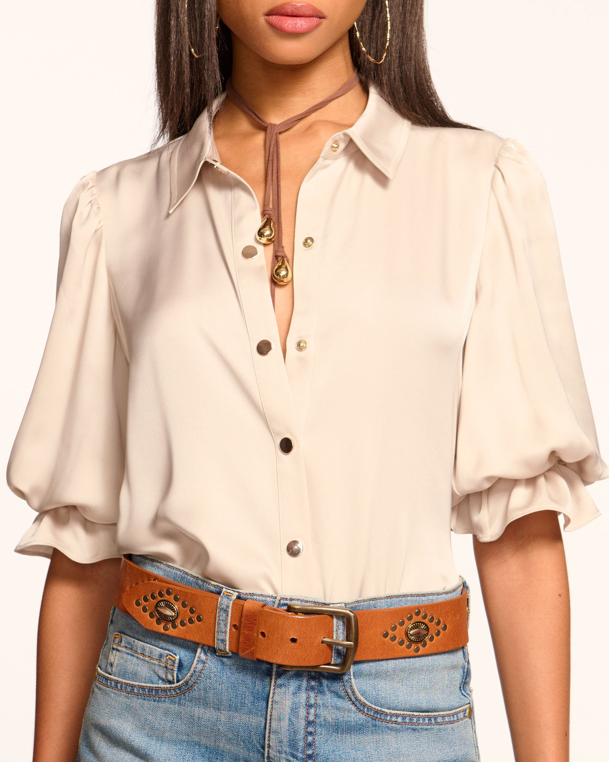 High Collar Satin Bodysuit for Date Night