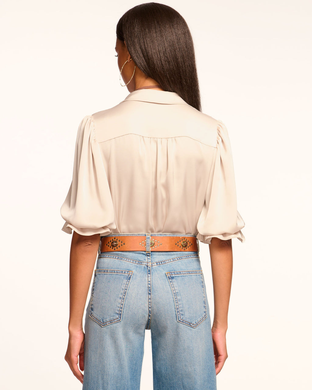 High Collar Satin Bodysuit for Date Night