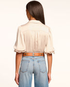 High Collar Satin Bodysuit for Date Night