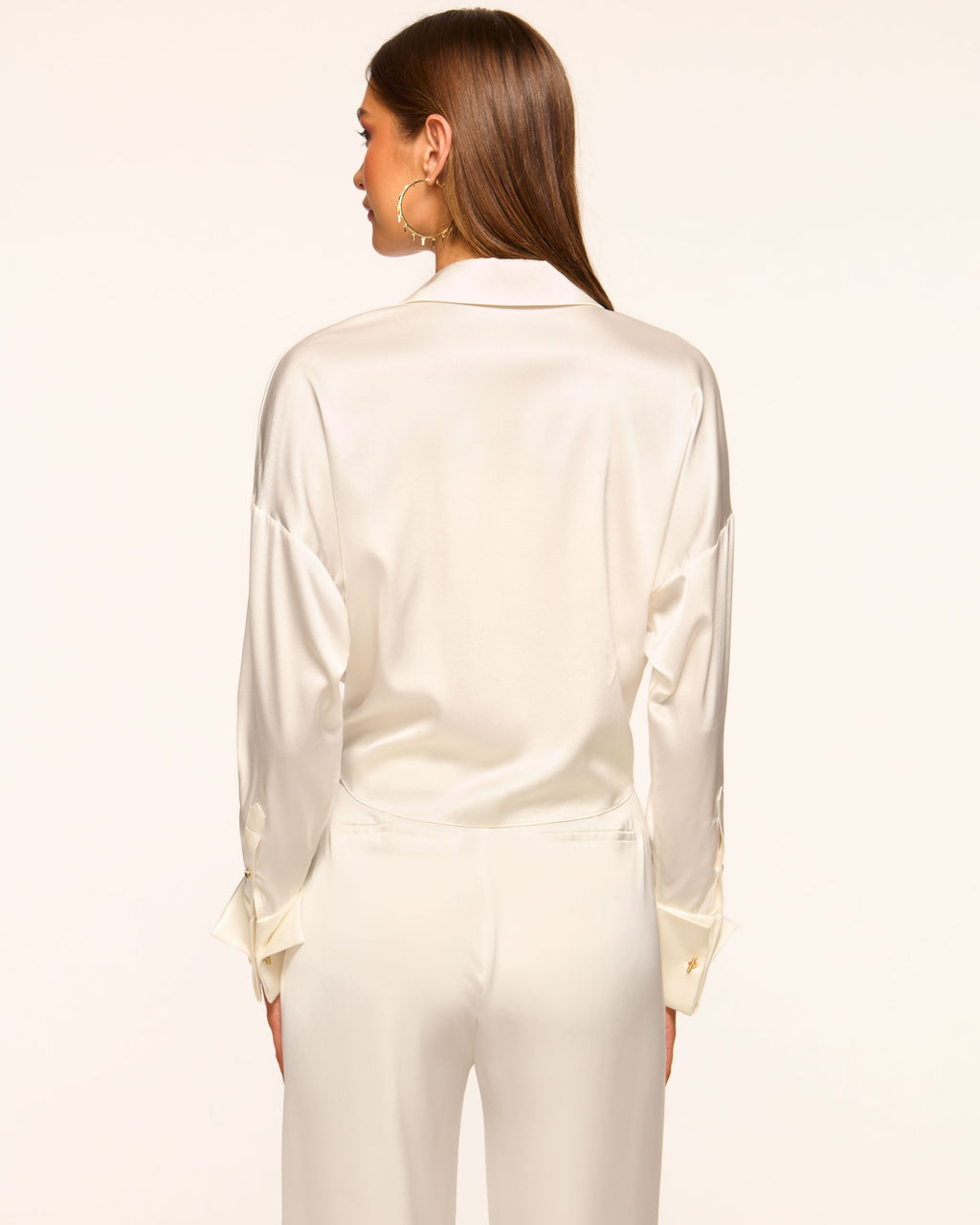 Silk Crop Top for High-Waisted Trousers