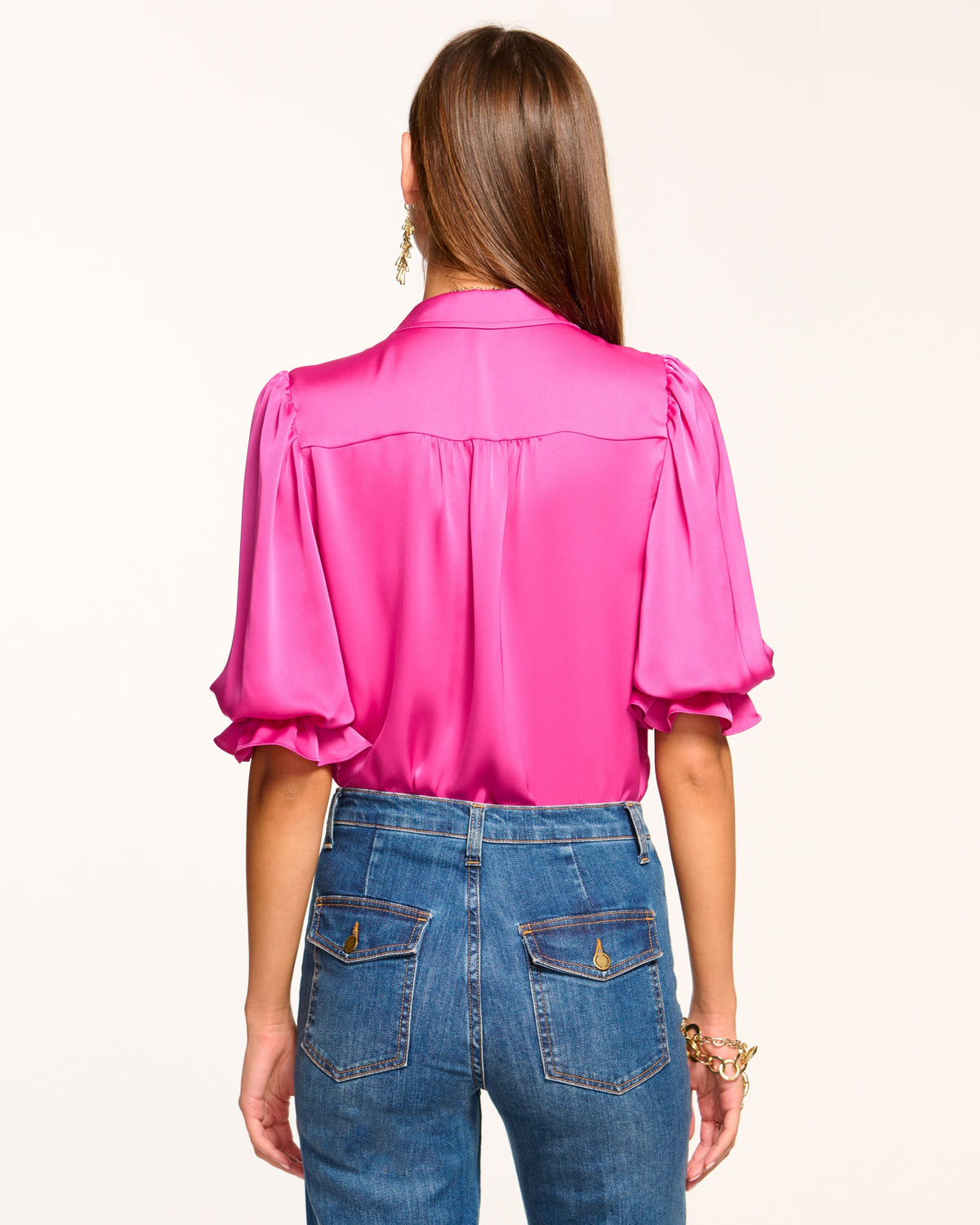 High Collar Satin Bodysuit for Date Night