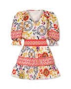 Contrast Detail Short Sleeve Dress
