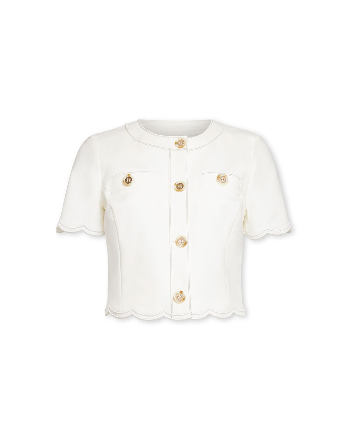 Comfortable Contrast Embroidered Button-Up Top