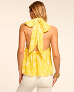 ‌Embroidered Chiffon Halter Necklace Dress